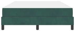 Boxspring ágy matraccal Sötétzöld 140 x 200 cm Bársony