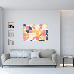 Kép - Absztrakció retro mintákkal (90x60 cm)