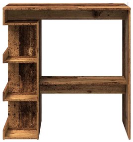 antik fa szerelt fa bárasztal tárolópolccal 100 x 48 x 101,5 cm