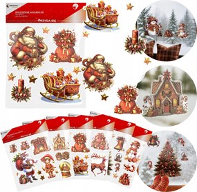 3D karácsonyi matricák ablakra nagy lap mix karácsony Vergionic