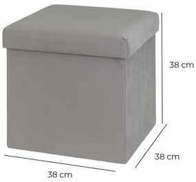 Világosszürke bársony puff Estela – Casa Selección