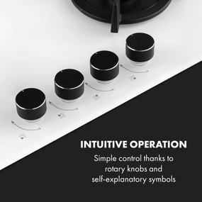 Klarstein Goldflame 4, gázfőzőlap, 4 sárgaréz égő, üvegkerámia