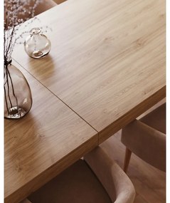 Bővíthető étkezőasztal hosszabbító asztallappal tölgyfa dekorral 100x200 cm Briva – Kave Home