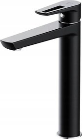 Mille magas mosdócsaptelep, kifolyócsővel, fekete (S951-356) /sm/