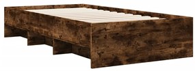 füstös tölgy színű szerelt fa ágykeret matrac nélkül 90x200 cm