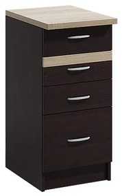 Konyhai Fiókos Alsószekrény Sötét Sonoma Színben. LIVIA LV-13/D 40 S4