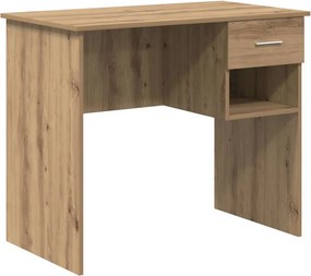 vidaXL Asztal fiókkal polcokkal Artisan tölgy 90 x 49 x 75 cm Faanyag