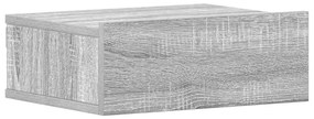 2 db szürke-sonoma szerelt fa függő éjjeliszekrény 40x30x15 cm