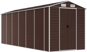 vidaXL barna horganyzott acél kerti fészer 191 x 555 x 198 cm