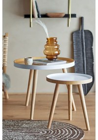 Bambusz kerek tárolóasztal szett 2 db-os ø 60 cm Cappuccino – Bloomingville