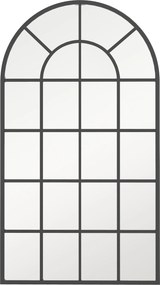 HOMCOM Fali Tükör 110 x 65cm Dekoratív Tükör Fém Kerettel, Függeszthető Tükör, Nappali Tükör Hálószobához - Fekete | Aosom