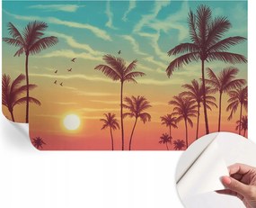 Divatos öntapadós fali tapéta Trópusi tájkép 416x254 cm