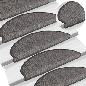 15 db szürke és bézs színű öntapadó lépcsőszőnyeg 65x21x4 cm