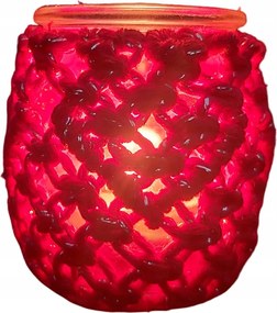 Üveg lampion, makramé, tealight, boho, LSM-05