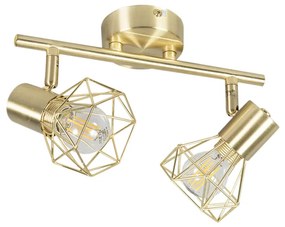 Art Deco spotlámpa sárgaréz, dönthető és forgatható, 2-lámpás - Mosh