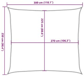 fehér HDPE napvitorla 160 g/m² 2,5 x 3 m