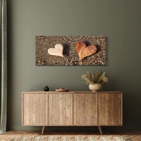 Kép - Fából készült szívek (120x50 cm)