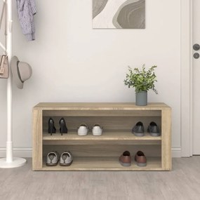 sonoma tölgy színű szerelt fa cipőtartó 100x35x45 cm