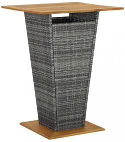 vidaXL 9 részes szürke polyrattan kerti bárszett párnákkal