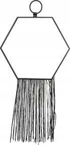 Fali Tükör Boho Dekoráció Glamour Fekete