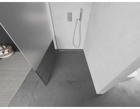 Mexen Kioto, Walk-In zuhany paraván 140 x 200 cm, 8 mm-es átlátszó üveg-dér, csiszolt acél profil, 800-140-101-97-35