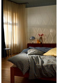 Fehér-sötétkék egyszemélyes krepp ágyneműhuzat 140x200 cm Bæk&amp;Bølge – JUNA