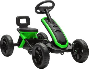 AIYAPLAY pedálos gokart — EVA csúszásmentes kerekek, fémváz, 30 kg teherbírás, 2–5 éveseknek, zöld | Aosom