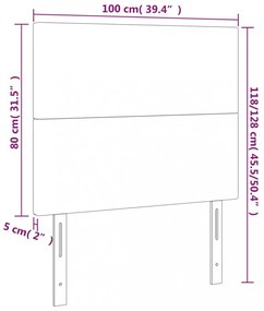 sötétbarna szövet LED-es fejtámla 100x5x118/128 cm