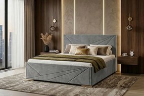 ROSI ágy 160x200 cm Világosszürke Matrac nélkül