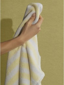 Világossárga-fehér frottír bio pamut fürdőlepedő 70x140 cm Arto – Blomus