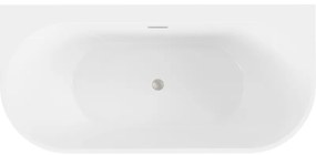 Mexen Oval+, falhoz szabadon álló kád 170 x 80 cm, fehér fényes, szálcsiszolt acél, 52681708000-97