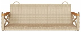 bézs polyrattan hintapad 109 x 62 x 40 cm