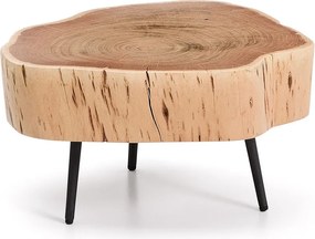 Natúr színű kerek dohányzóasztal akácfa asztallappal 49x47 cm Tanive – Kave Home