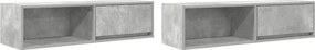 vidaXL 2 db betonszürke szerelt fa TV-szekrény 100x31x25,5cm