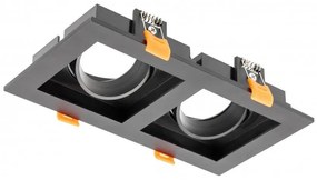 Lámpa Mennyezeti lámpatest RUBIO IP20, 187x102mm, dupla, négyzet, fekete