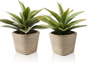 Mesterséges növény Agave cserépben Pozsgás 29cm nappali dekoráció 2 db