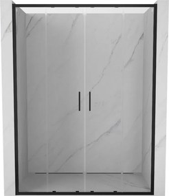 Mexen Exo kétszárnyú, eltolható zuhanyajtó 140 cm, átlátszó, fekete - 8152-140-000-70-00