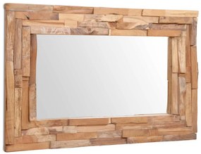 vidaXL dekoratív és téglalap-alakú tükör tíkfából 90 x 60 cm