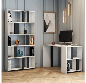PC asztal polccal Limba (fehér + antracit). 1088388
