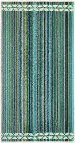 Törölköző 70x140 Peru zöld kék csíkos frottír 500 g/m2 Zwoltex