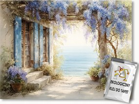 Fotótapéta Flizelina Mediterrán Tájkép Görögország Terasz 152,5x104 ragasztó