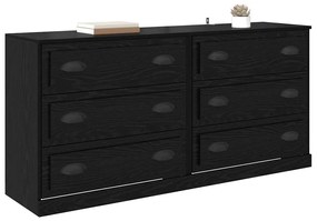 Oldalszekrények 2 pcs Fekete tölgy 70 x 35,5 x 67,5 cm Faanyag