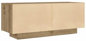 kézműves tölgy színű szerelt fa éjjeliszekrény 100 x 35 x 40 cm