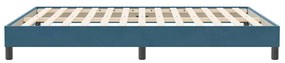 vidaXL sötétkék bársony rugós ágy matrac nélkül 140x210 cm