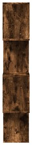 4 szintes füstös tölgy fa elválasztó könyvespolc 70x24x129 cm