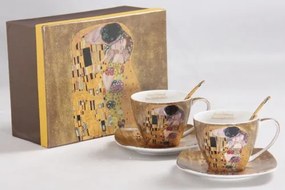Porceláncsésze+alj kanállal 250ml,2 személyes, Klimt:The Kiss