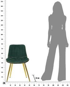 Szék paris verde/arany készlet 2 db 51x59x79cm