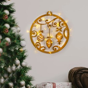 XMASGOLD fém karácsonyi fényfüzér, 60×64 cm