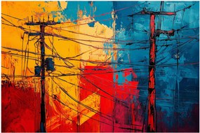 Kép - Absztrakt elektromos vezetékek (90x60 cm)