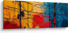 Kép - Absztrakt elektromos vezetékek (órával) (90x30 cm)